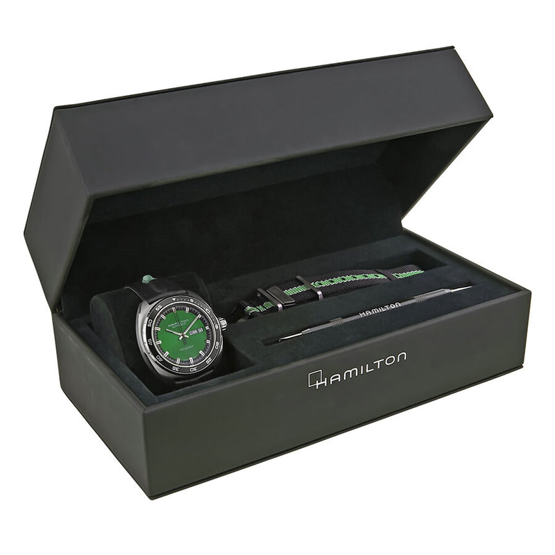Hamilton American Classic Pan Europ Automatic Green Dial Men's Watch #H35415761 - Watches of America #4