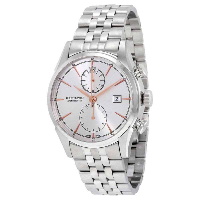 Hamilton American Classic Spirit Liberty Chronograph Silver Dial Stainless Steel Men's Watch #H32416181 - Watches of America