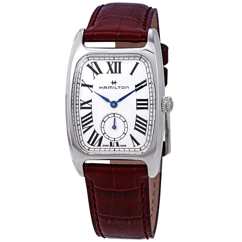 Hamilton Boulton Silver Dial Red Leather Ladies Watch #H13421811 - Watches of America