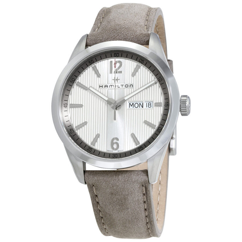 Hamilton Broadway Silver Dial Grey Leather Men's Watch #H43311915 - Watches of America