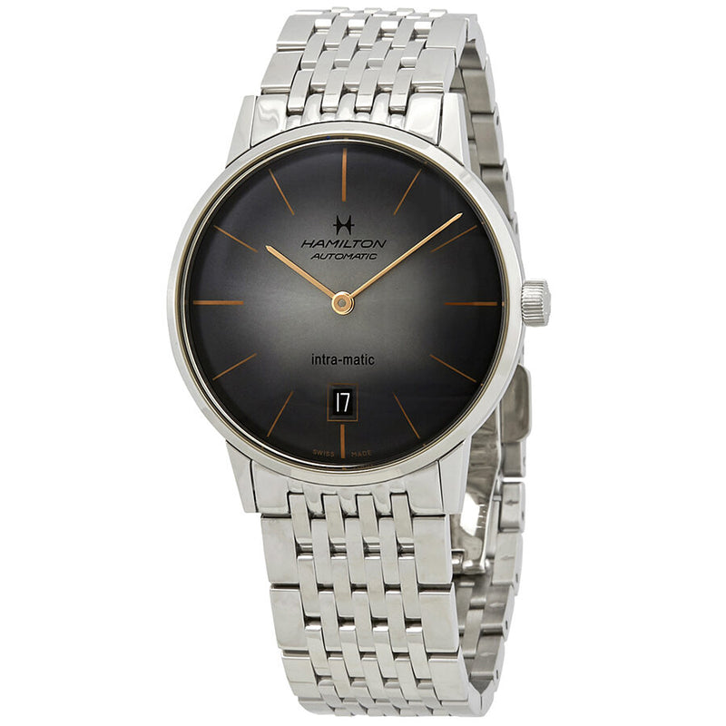 Hamilton Intra-Matic Automatic Grey Dial Men's Watch #H38455181 - Watches of America