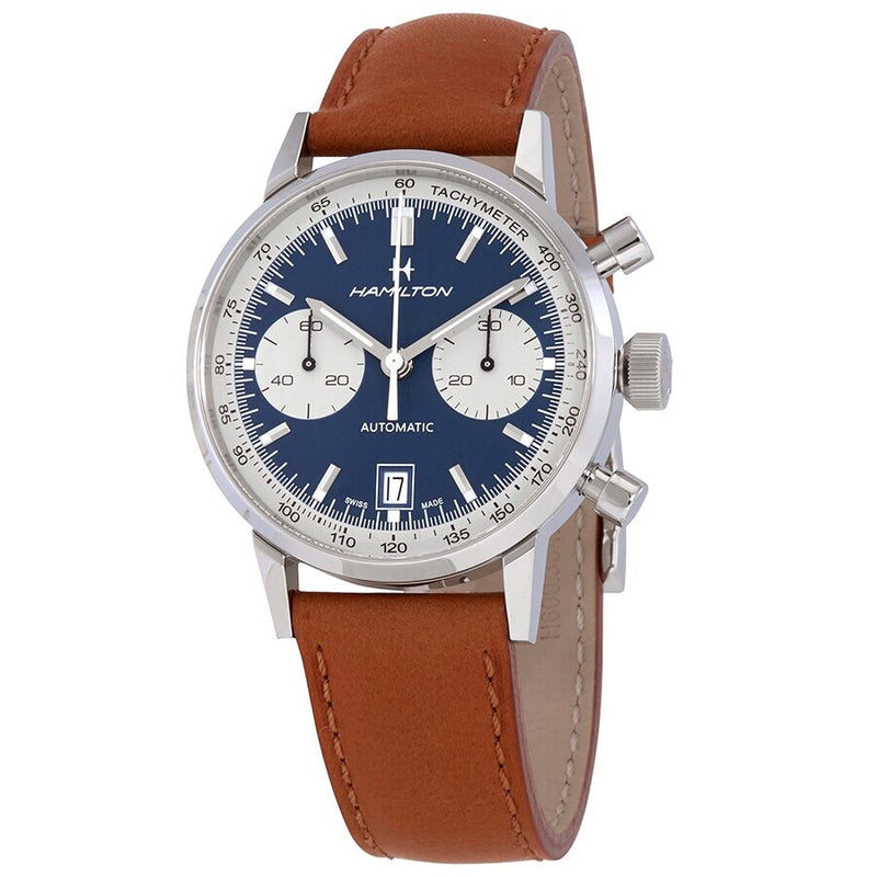 Hamilton Intra-Matic Chronograph Automatic Blue Dial Men's Watch #H38416541 - Watches of America