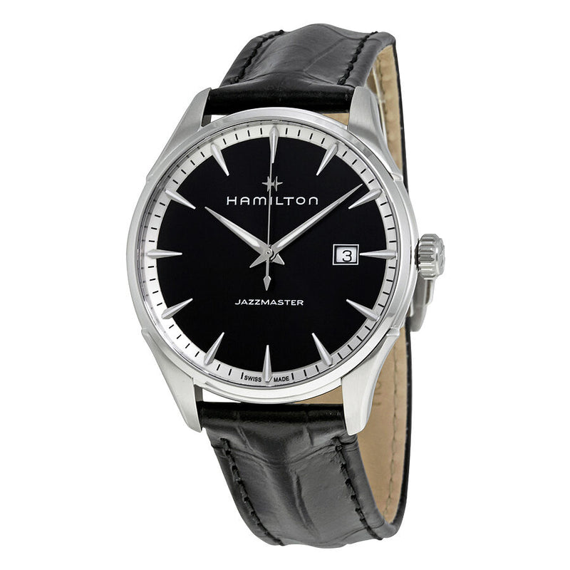 Hamilton Jazzmaster Black Dial Men's Leather Watch #H32451731 - Watches of America