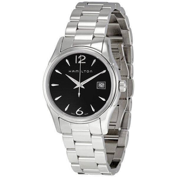 Hamilton Jazzmaster Black Dial Stainless Steel Ladies Watch #H32351135 - Watches of America