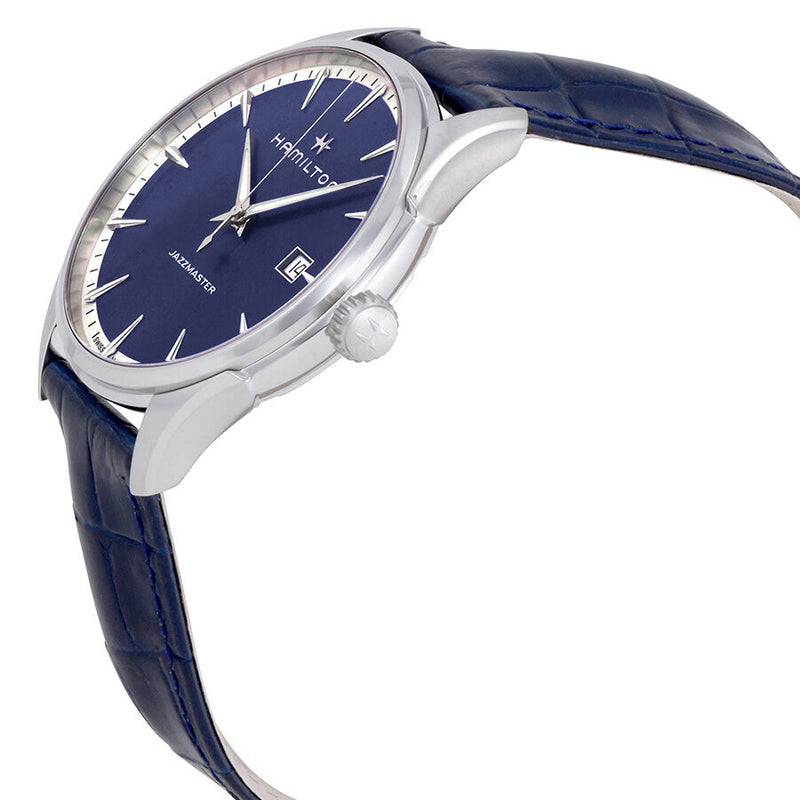 Hamilton Jazzmaster Blue Dial Men's Leather Watch #H32451641 - Watches of America #2