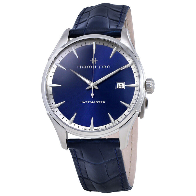 Hamilton Jazzmaster Blue Dial Men's Leather Watch #H32451641 - Watches of America