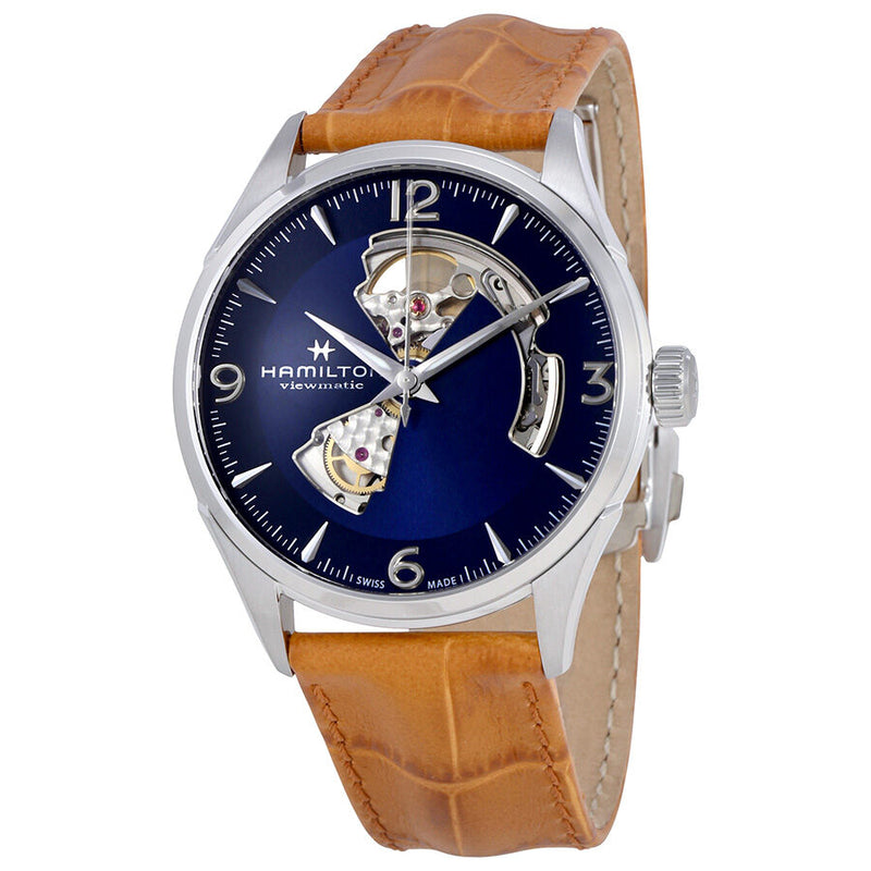 Hamilton Jazzmaster Open Heart Automatic Men's Leather Watch #H32705541 - Watches of America
