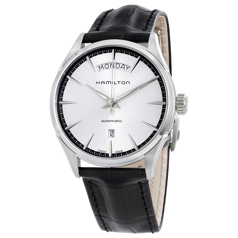 Hamilton Jazzmaster Silver Dial Black Leather Men's Watch #H42565751 - Watches of America