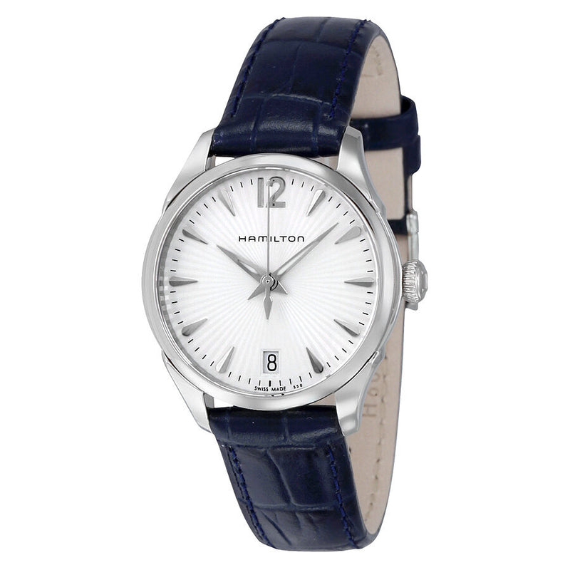 Hamilton Jazzmaster Silver Dial Blue Leather Ladies Watch #H42211655 - Watches of America