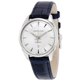 Hamilton Jazzmaster Silver Dial Blue Leather Ladies Watch #H42215651 - Watches of America