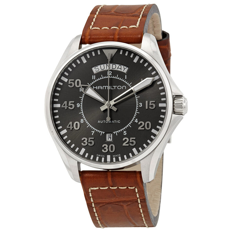 Hamilton Khaki Aviation Automatic Grey Dial Men's Watch #H64615585 - Watches of America