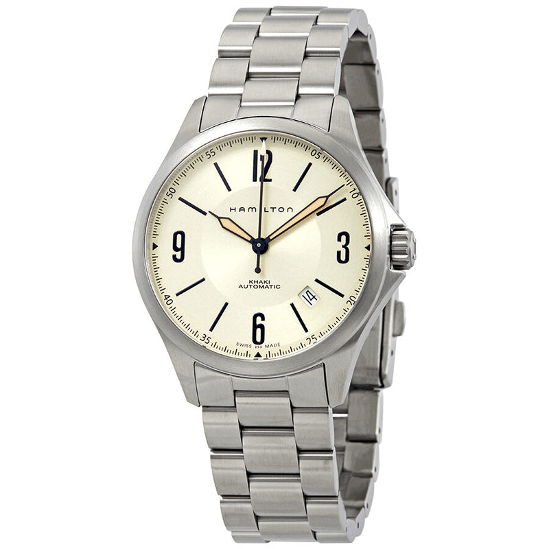 Hamilton Khaki Aviation Ivory Dial Automatic Men's Stainless Steel Watch #H76565125 - Watches of America