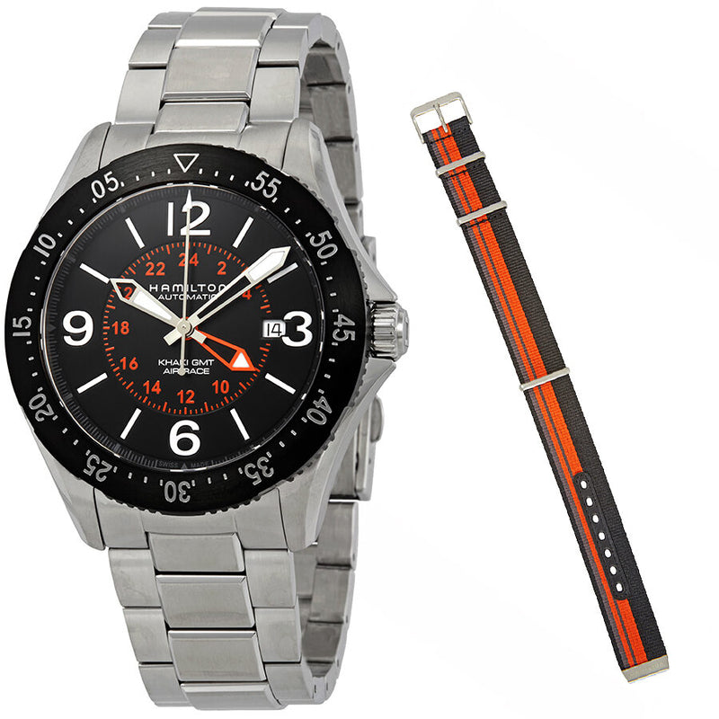 Hamilton Khaki Aviation Pilot GMT Black Dial Automatic Men's Watch #H76755131 - Watches of America