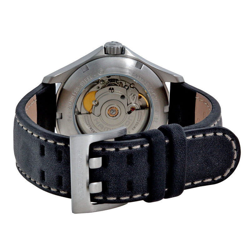 Hamilton Khaki Aviation Silver Dial Black Leather Men's Watch #H76565725 - Watches of America #3