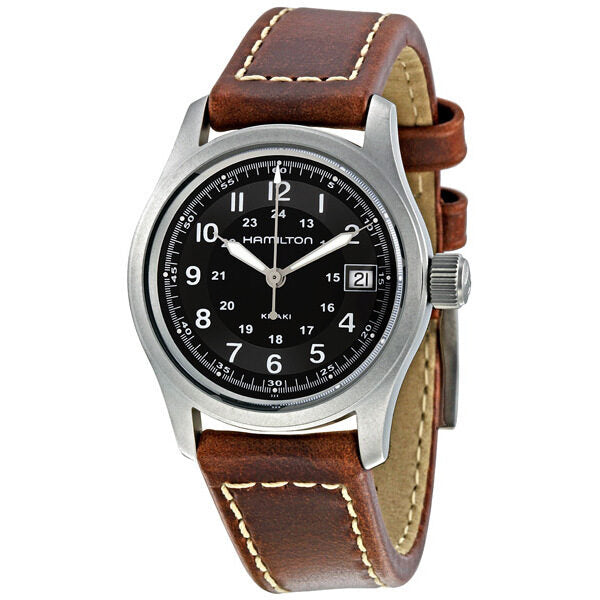 Hamilton Khaki Field Black Dial Brown Leather Men's Watch H68311533 ...