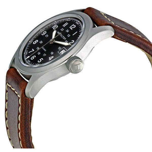 Hamilton Khaki Field Black Dial Brown Leather Men's Watch #H68311533 - Watches of America #2