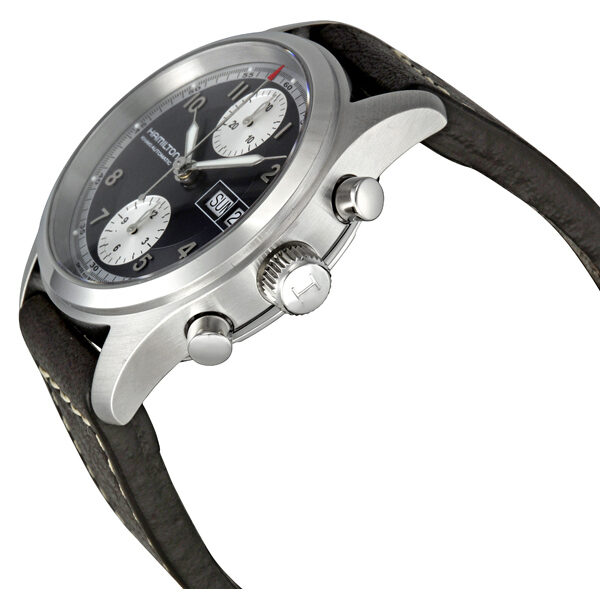 Hamilton Khaki Field Black Dial Chronograph Automatic Men's Watch #H71466583 - Watches of America #2