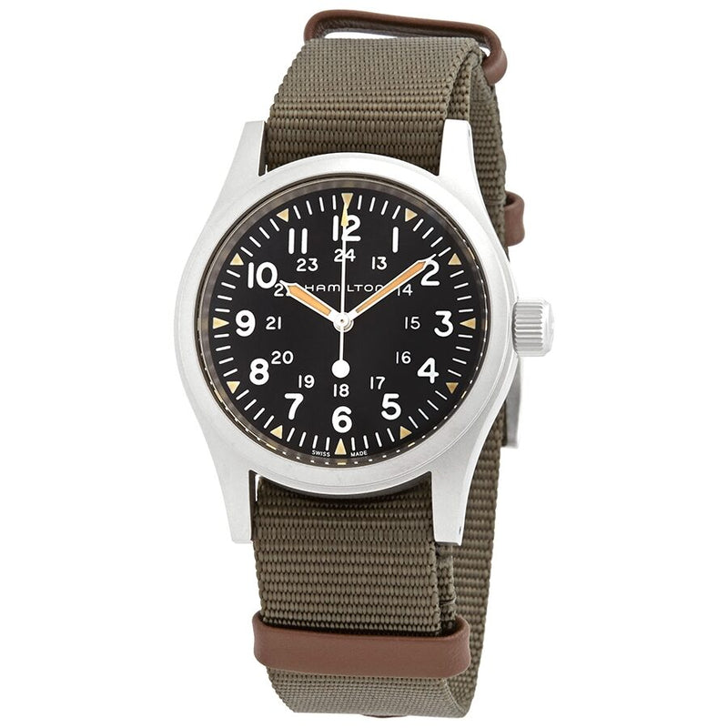 Hamilton Khaki Field Hand Wind Black Dial Men's Watch #H69439931 - Watches of America