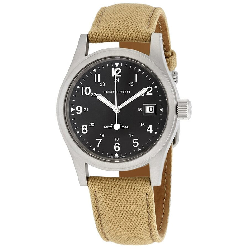 Hamilton Khaki Field Hand Wind Black Dial Men's Watch #H69439933 - Watches of America