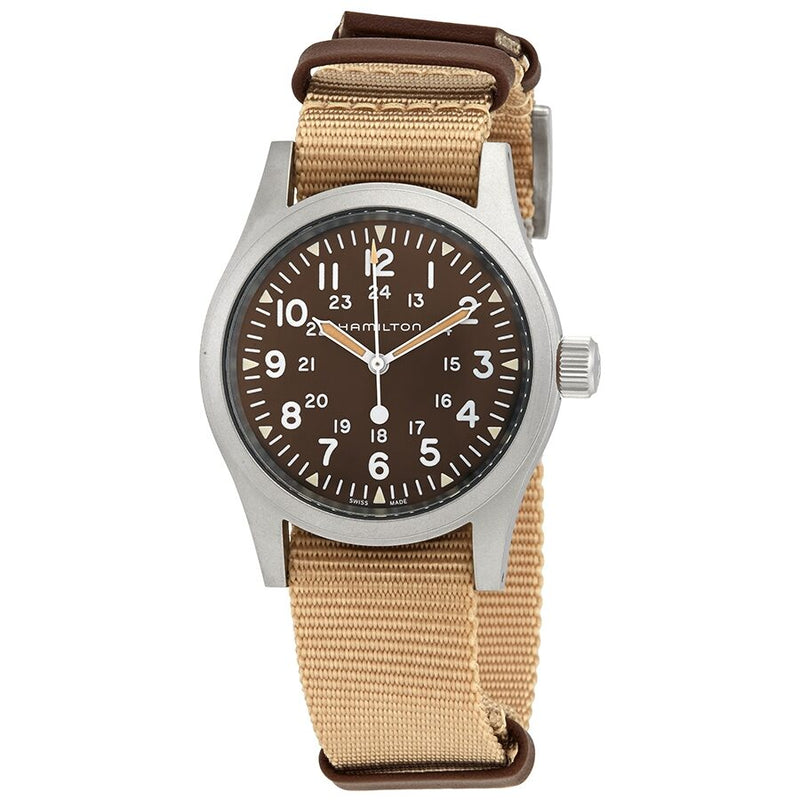 Hamilton Khaki Field Hand Wind Brown Dial Men's Watch #H69439901 - Watches of America
