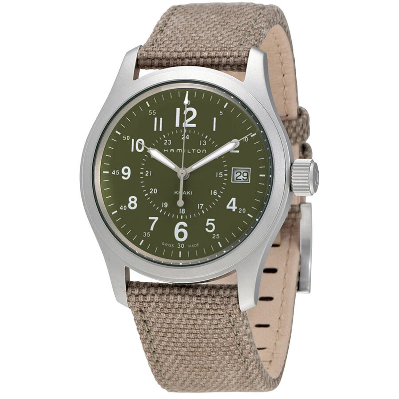 Hamilton Khaki Field Olive Geen Dial Men's Watch #H68201963 - Watches of America