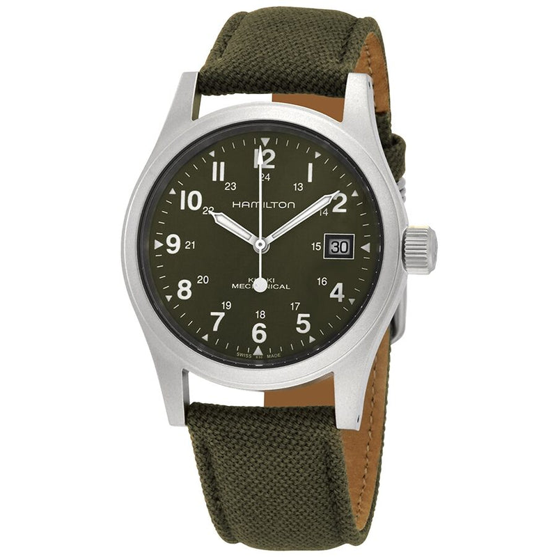 Hamilton Khaki Field Mechanical Green Dial Men's Watch #H69439363 - Watches of America