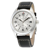 Hamilton Khaki Field Silver Dial Black Leather Men's Watch #H68551753 - Watches of America
