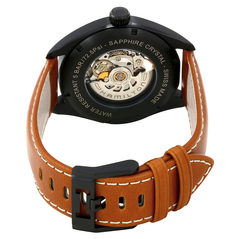Hamilton Khaki Field Skeleton Dial Brown Leather Men's Watch #H72585535 - Watches of America #3