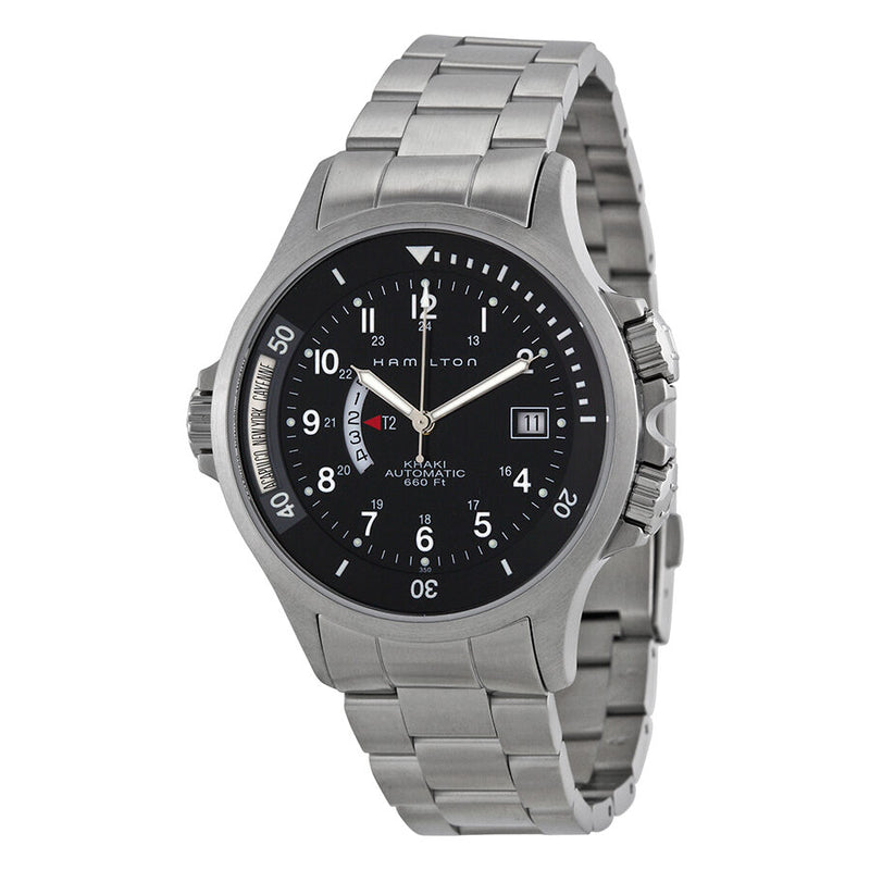 Hamilton Khaki Navy GMT Steel Black Men's Watch #H77615133 - Watches of America