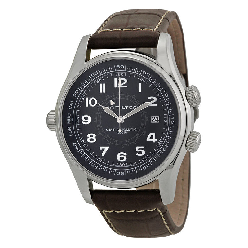Hamilton Khaki Navy UTC Black Dial Men's Watch #H77505535 - Watches of America
