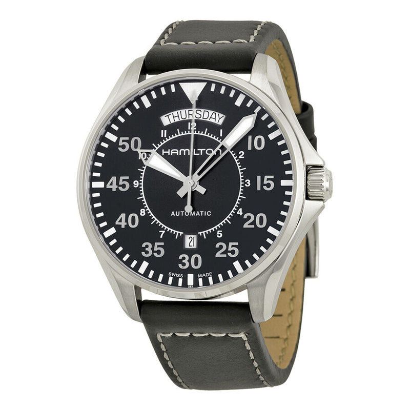 Hamilton Khaki Pilot Automatic Black Dial Men's Watch #H64615735 - Watches of America