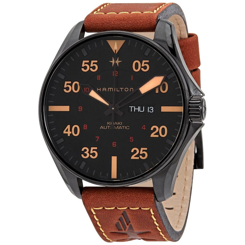 Hamilton Khaki Pilot Automatic Black Dial Men's Watch #H64705531 - Watches of America