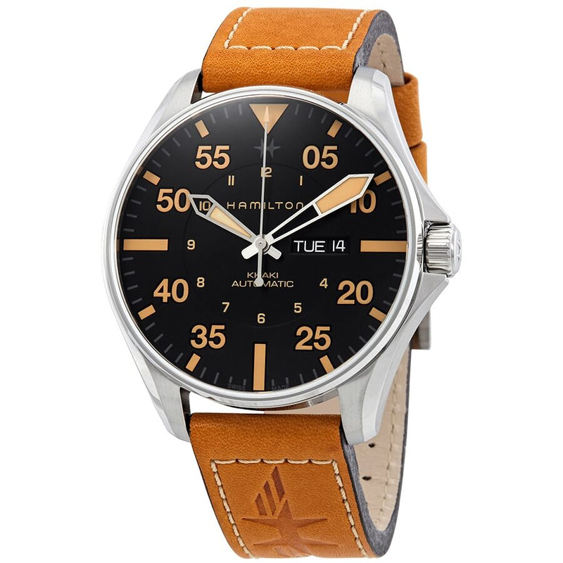 Hamilton Khaki Pilot Black Dial Automatic Men's Watch #H64725531 - Watches of America