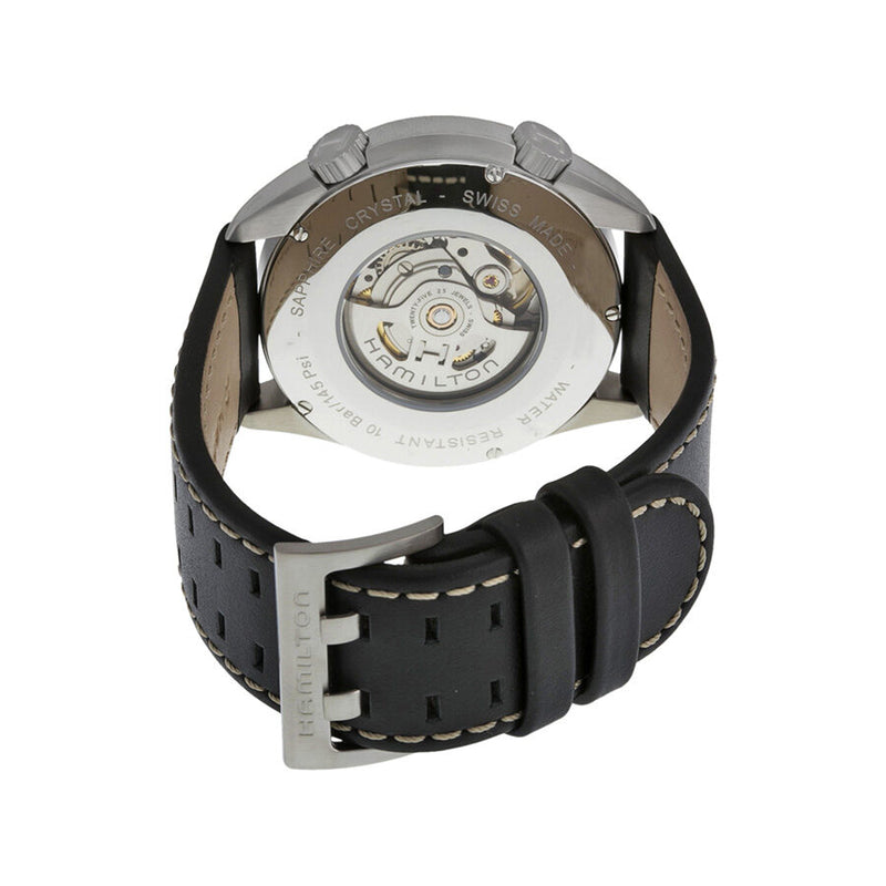 Hamilton Khaki Pilot Pioneer Automatic Black Dial Black Leather Men's Watch #H76455933 - Watches of America #3