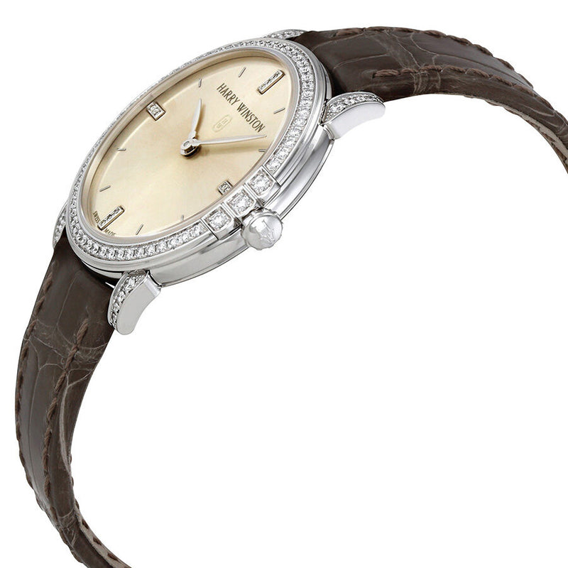 Harry Winston Midnight Silver Dial 18kt White Gold Diamond Satin Ladies Watch #MIDQHM32WW002 - Watches of America #2