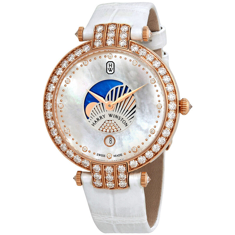 Harry Winston Premier Mother Of Pearl Dial Ladies Diamond Watch #PRNQMP36RR001 - Watches of America