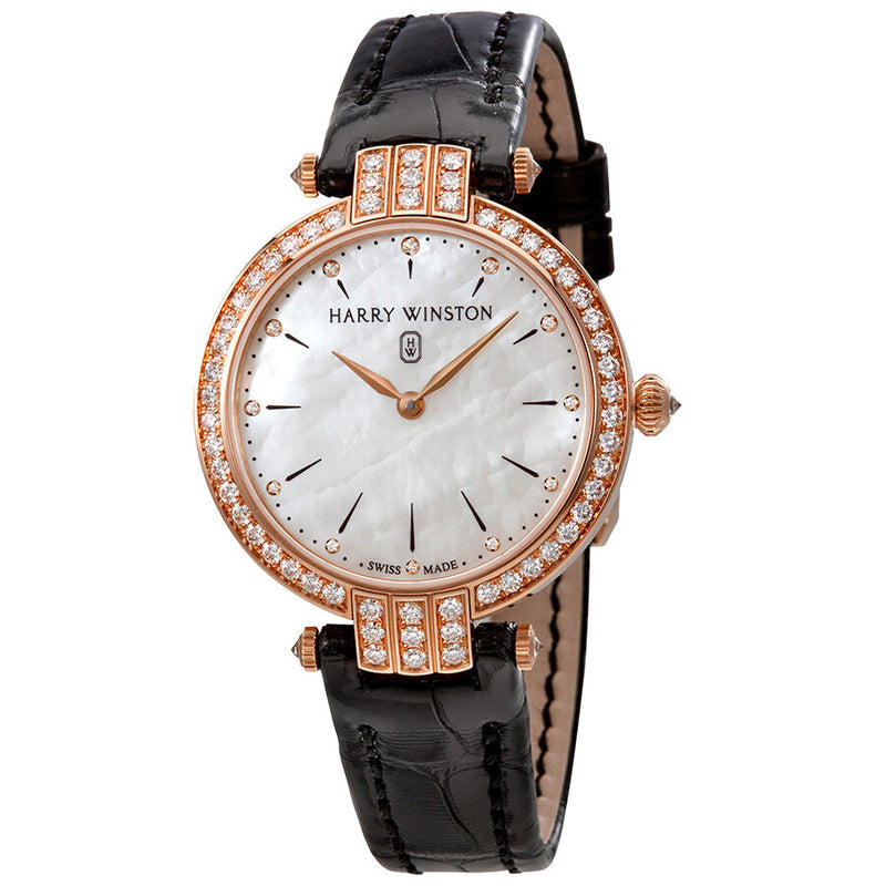 Harry Winston Premier White Mother Of Pearl Dial Ladies Watch #PRNQHM31RR001 - Watches of America