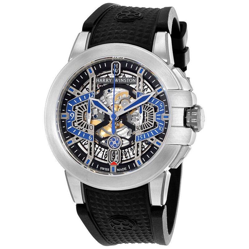 Harry Winston Project Z Skeleton Dial Zalium Automatic Limited Edition Men's Watch #OCEACH44ZZ004 - Watches of America