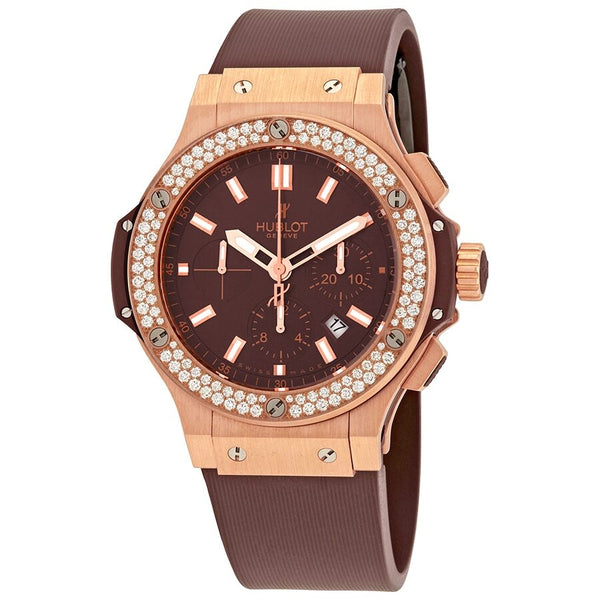 Hublot Big Bang 18kt Rose Gold Automatic Chronograph Diamond Men's Watch #301.PC.3180.RC.1104 - Watches of America