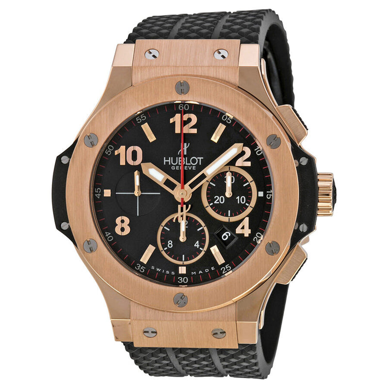 Hublot Big Bang 18kt Rose Gold Black Dial Black Rubber Men's Watch 301PX130RX#301.PX.130.RX - Watches of America