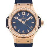 Hublot Big Bang Gold Blue Chronograph Automatic Diamond Ladies Watch #361.PX.7180.LR.1204 - Watches of America #2