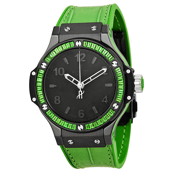 Hublot Big Bang Tutti Frutti Black Dial Green Strap Ladies Watch 361CG1110LR1922#361.CG.1110.LR.1922 - Watches of America