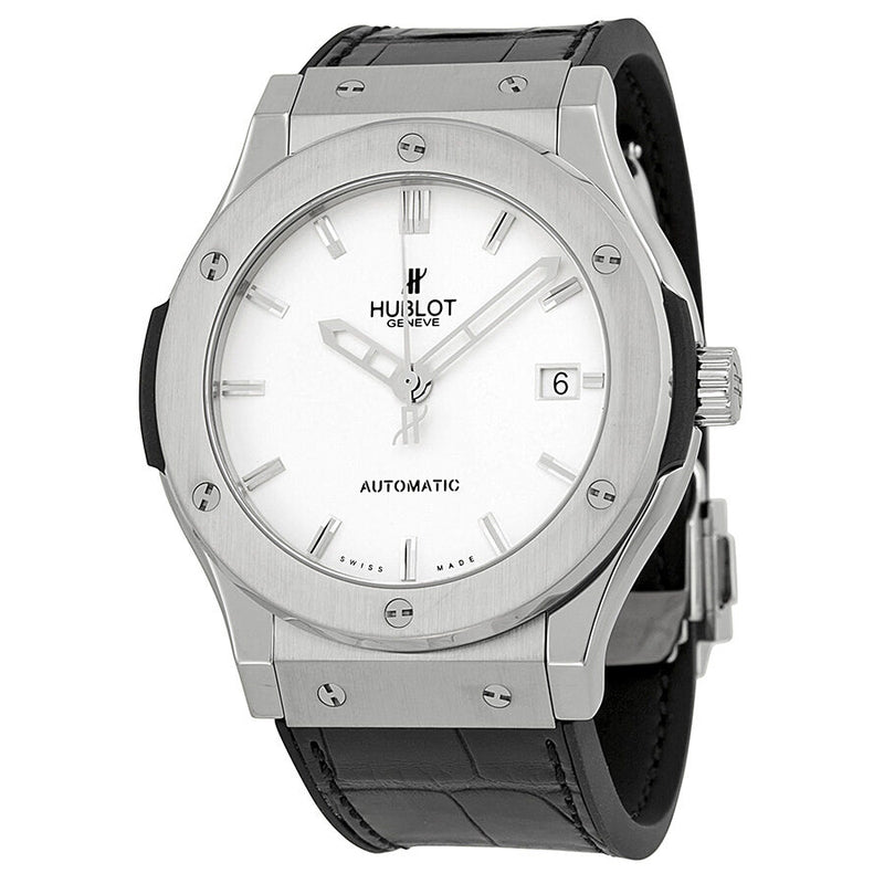 Hublot Classic Fusion Automatic White Dial Black Leather Men's Watch 511NX2610LR#511.NX.2610.LR - Watches of America