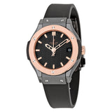 Hublot Classic Fusion Black Carbon Fiber Dial Black Rubber Ladies Watch 581CO1780RX#581.CO.1780.RX - Watches of America