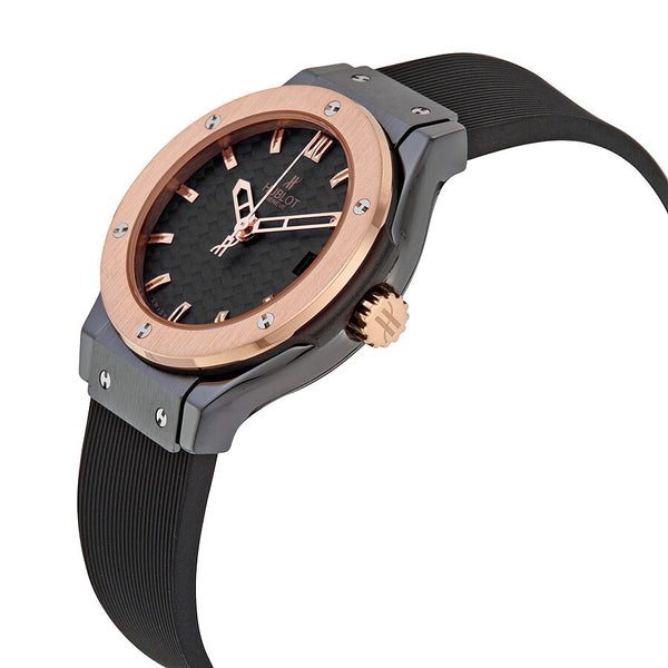 Hublot Classic Fusion Black Carbon Fiber Dial Black Rubber Ladies Watch 581CO1780RX#581.CO.1780.RX - Watches of America #2