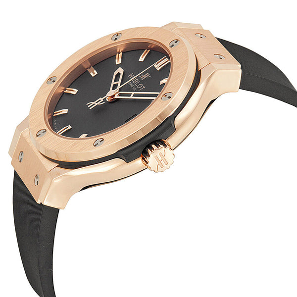 Hublot Classic Fusion Black Dial 18k Rose Gold Black Rubber Strap Men's Watch #561.PX.1180.RX - Watches of America #2
