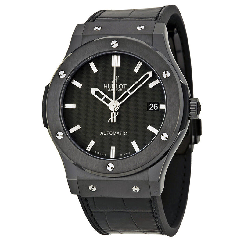 Hublot Classic Fusion Black Dial Alligator Leather Men's Watch #511.CM.1770.LR - Watches of America