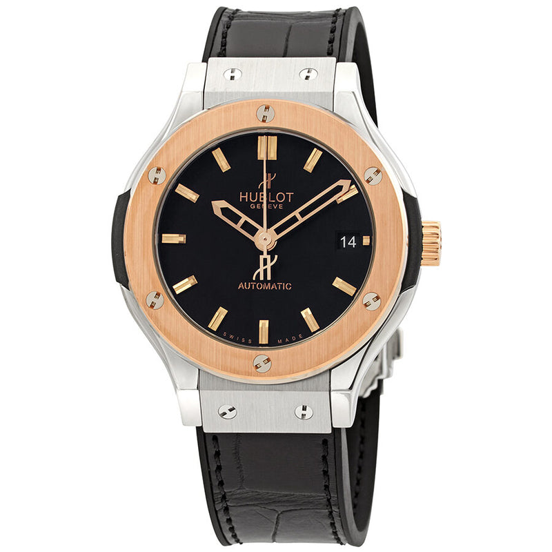 Hublot Classic Fusion Black Dial Automatic Black Alligator Rubber Watch #565.ZP.1180.LR - Watches of America
