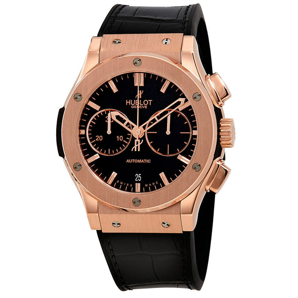 Hublot Classic Fusion Black Dial Automatic Men's 18K King Gold Chronograph Watch #521.OX.1180.LR - Watches of America