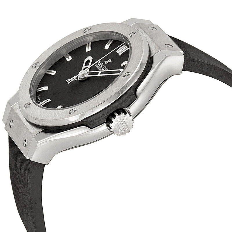 Hublot Classic Fusion Titanium Black Dial Black Rubber Ladies Watch #581.NX.1170.RX - Watches of America #2